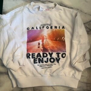 Zara California Graphic White Sweatshirt